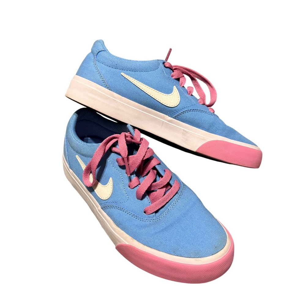 Nike Size 7 Women SB Zapatillas Charge Canvas Light Blue Pink‎ Tie Causal